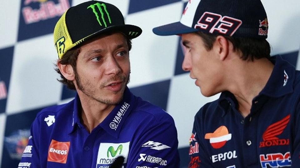 Valentino Rossi dan Marc Marquez. - INDOSPORT